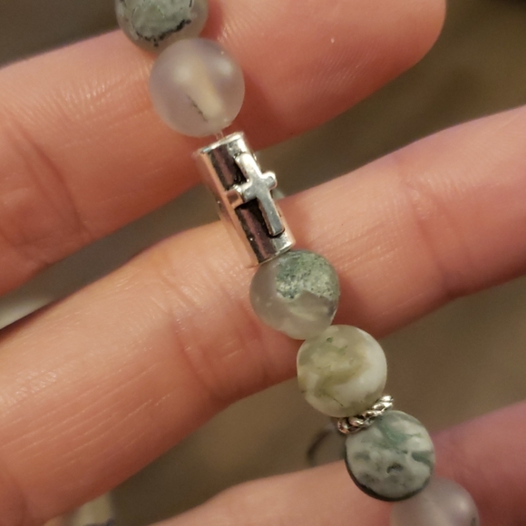 Agate Christian Beaded Charm Bracelet - Picture 4 of 4